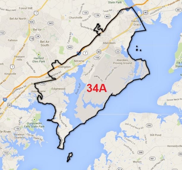 Map of Maryland District 34A